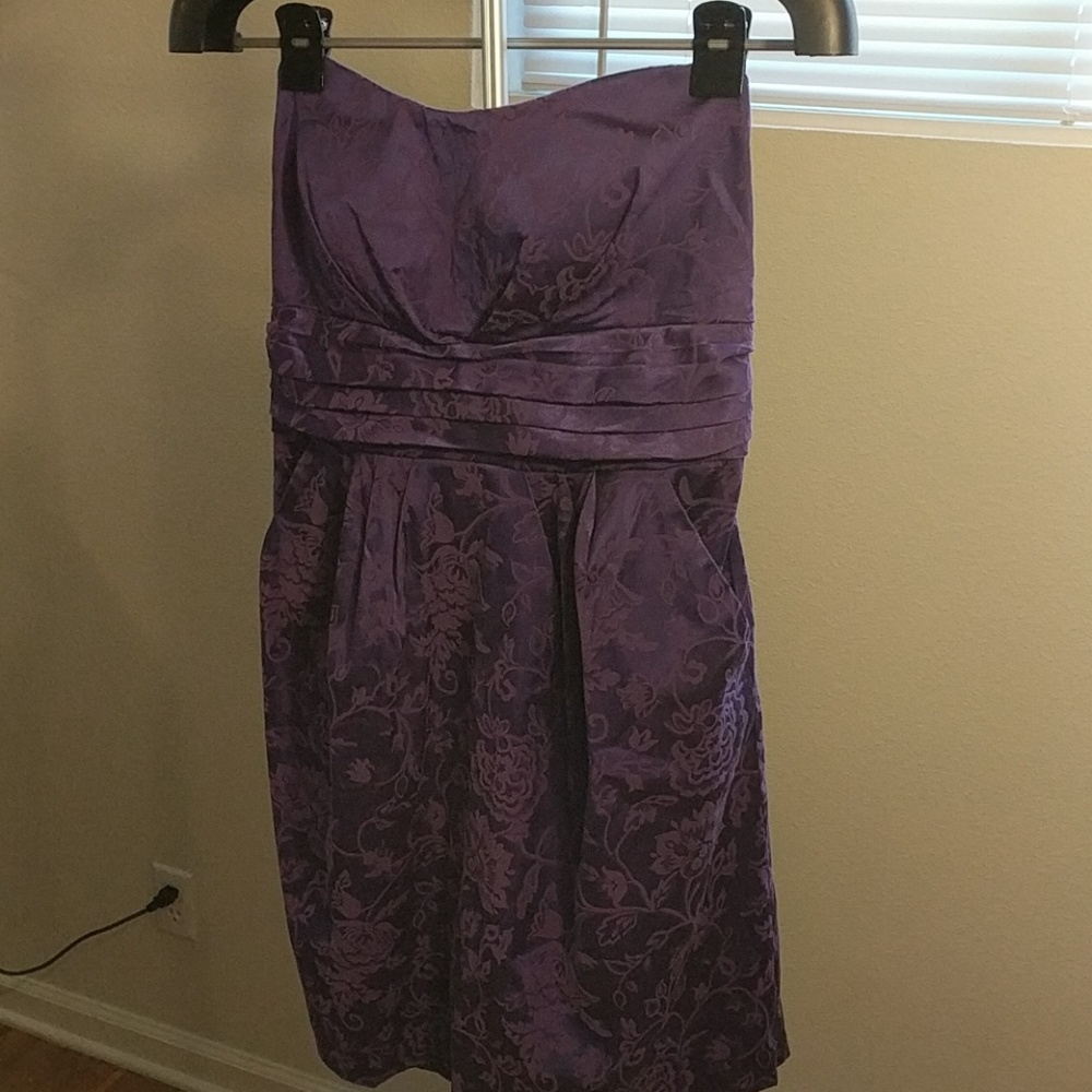 Knee Length Purple Dress with Pockets 👗
